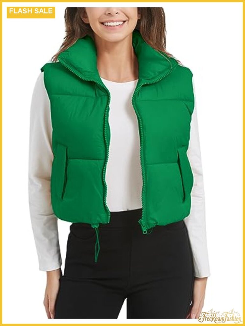 Quilted Puffer Vest Zip Up Stand Collar Sleeveless Lightweight Winter Layer